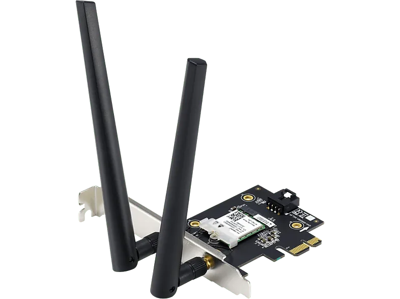 Tarjeta de red - ASUS PCE-AX1800, PCI, Wi-Fi 6, Doble banda, BT 5.2, Seguridad WPA3, OFDMA, MU-MIMO, Negro