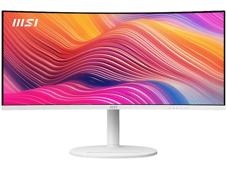 Monitor - MSI Modern MD342CQPW, 34", UWQHD, 1ms MPRT, 4ms GtG, 120Hz, 1x USB-B, 2x USB-A, HDMI, DisplayPort, Curvo, Altavoces integrados, Blanco