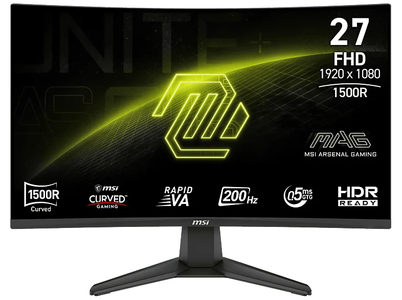 Monitor gaming - MSI MAG 276CF E20, 27" Full-HD, 200 Hz, 0.5 ms GtG, VA, Curvo 1500R, Adaptive-Sync, HDR Ready (imagen 1 de 3)