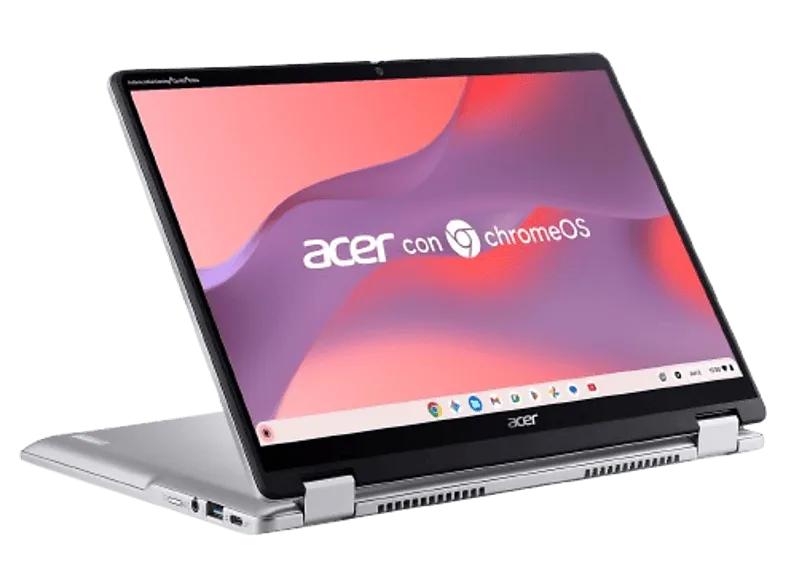 Portátil - Acer Chromebook Spin 314 CP314-2HN, 14" WUXGA, Intel® N100, 8GB RAM, 128GB eMMC, UHD Graphics, Google ChromeOS, Plata