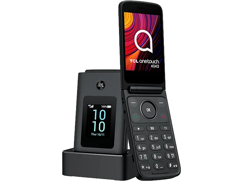 Móvil - TCL OneTouch 4043, Dark Night Grey, 4G, 128 MB, 1380 mAh, Dual SIM, Bluetooth, Botón SOS, Mocor OS (imagen 1 de 3)