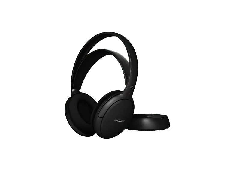Auriculares inalámbricos - Philips SHC3200/12, Para TV, Supraaurales, Hasta 25 horas, Alcance 30m, Negro