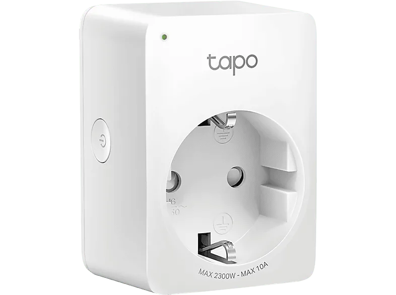 Enchufe inteligente - TP-Link Tapo P110 Mini, Wi-Fi, Bluetooth 4.2, Alexa, Google, Modo Ausente, Blanco
