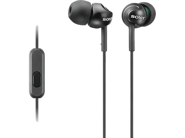 Auriculares de botón - Sony MDR-EX110APB.CE7, Con micrófono, 103dB, Especial Android, Jack 3.5mm, Negro