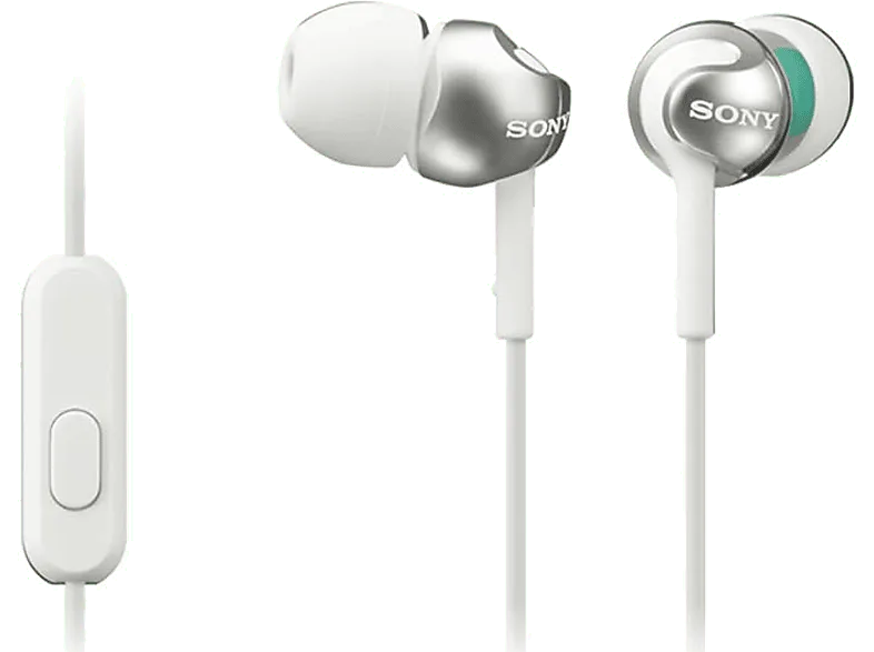 Auriculares de botón - Sony MDR-EX110APW.CE7, Con micrófono, 103dB, Especial Android, Jack 3.5mm, Blanco