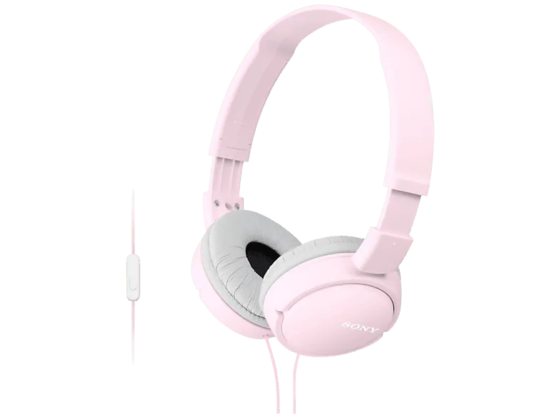 Auriculares - Sony MDR-ZX110AP, Con cable, micrófono, 12 Hz- 22kHz, 98 dB, De diadema, Supra-aural, Rosa