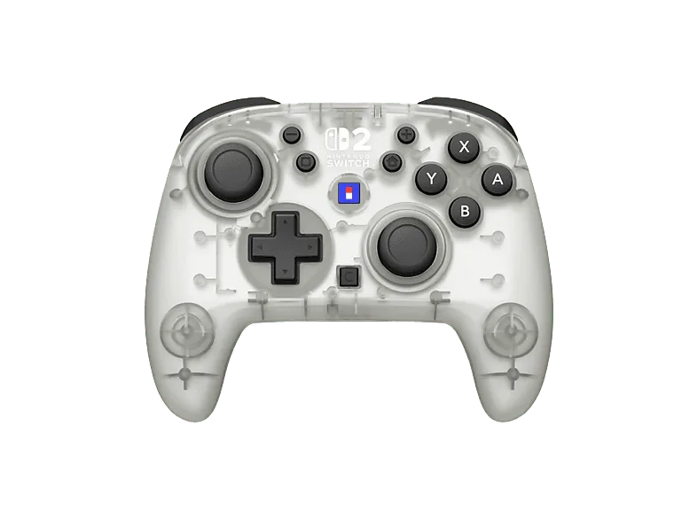 Mando Nintendo Switch 2 - Hori Horipad Turbo, Compatible con 2, Inalámbrica, Palancas analógicas TMR, Función 10h, Blanco hielo