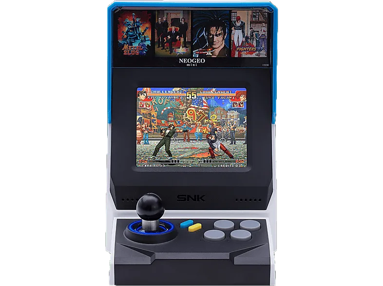 Consola retro - My Arcade SNK Neo Geo Mini, 40 juegos incluidos, Pantalla 3.5", Altavoces estéreo, Azul y blanco