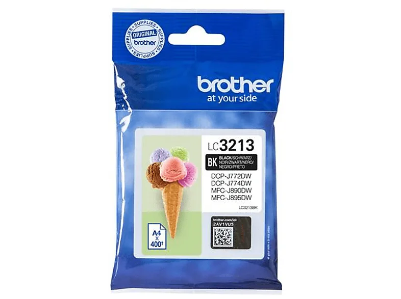 Cartucho de tinta - Brother LC-3213BK, 400 Páginas, Negro