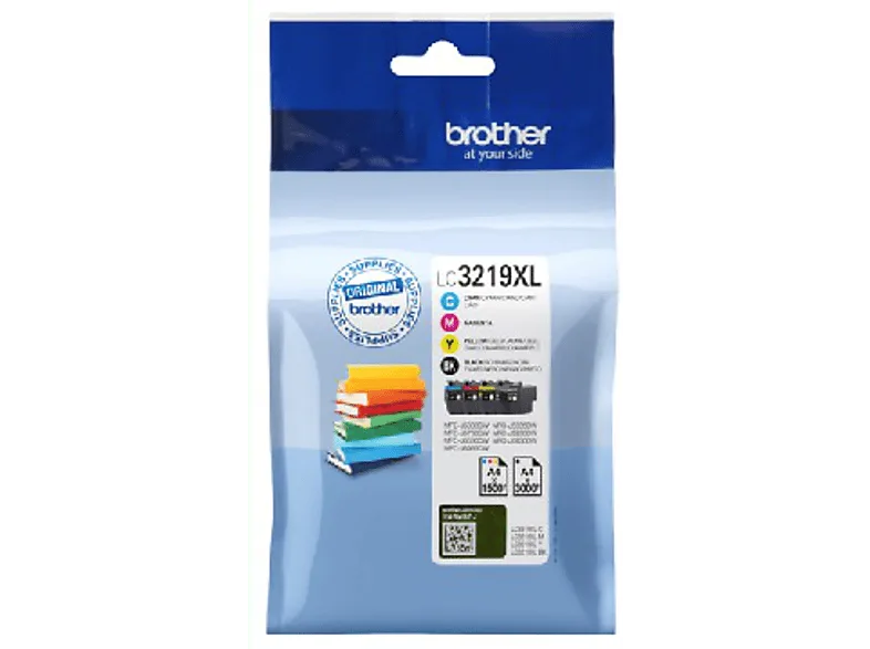 Cartucho de tinta - Brother LC-3219XLVAL, Pack 4 cartuchos (Negro, Cian, Magenta, Amarillo)