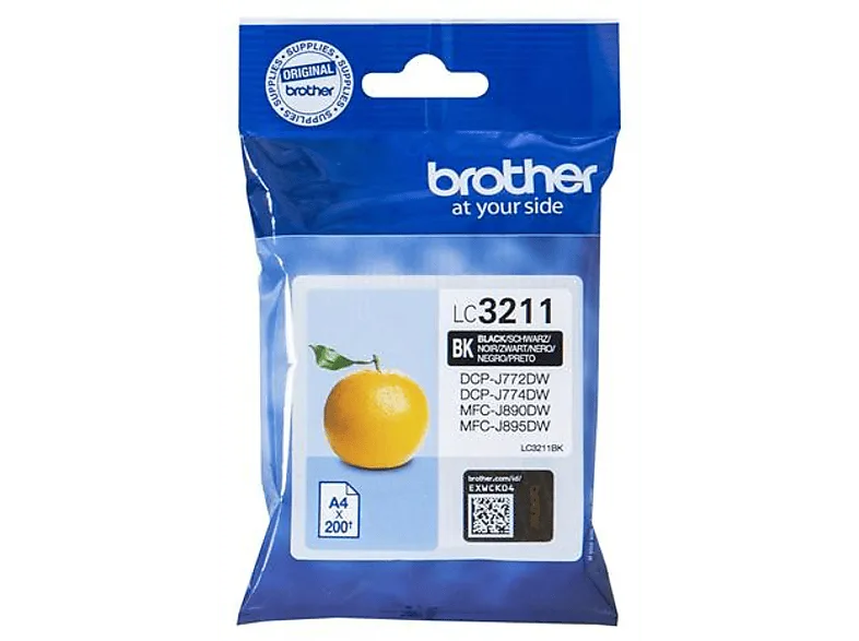 Cartucho de tinta - Brother LC-3211BK, 200 Páginas, Negro