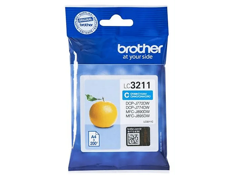 Cartucho de tinta - Brother LC-3211C, 200 Páginas, Cian