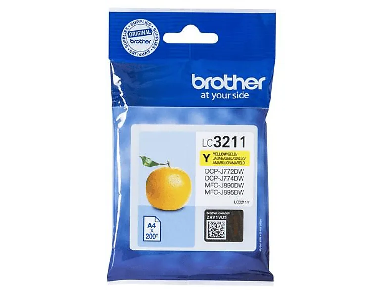 Cartucho de tinta - Brother LC-3211Y, 200 Páginas, Amarillo