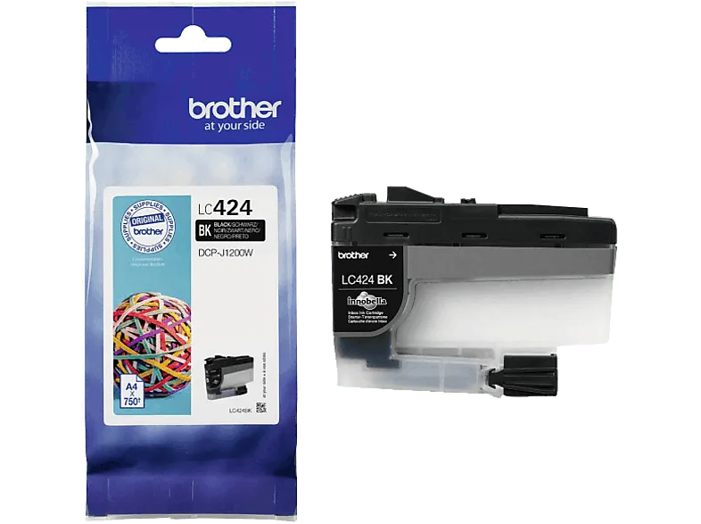 Cartucho de tinta - Brother LC424, ISO/IEC 24711, 750 páginas, Negro – Negro