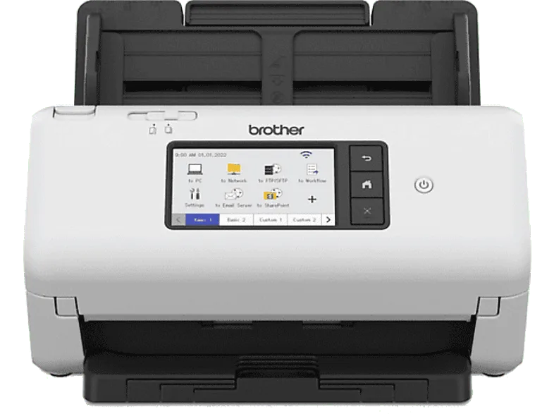 Escáner - Brother ADS4700W, 600 x ppp, 40 ppm, Wi-Fi, Hasta 80 páginas, Táctil, Negro y blanco