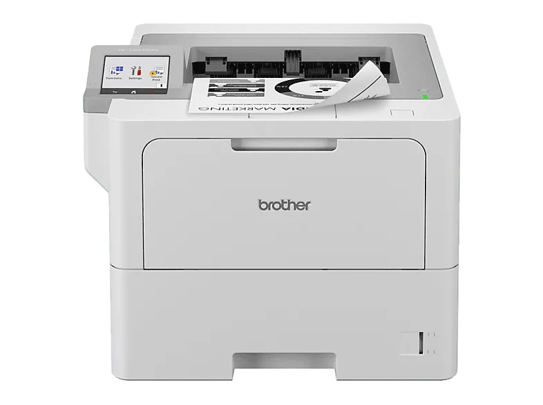 Impresora láser - Brother HL-L6410DN, Monocromo, Red Cableada y WiFi Opcional, 50ppm, Blanco