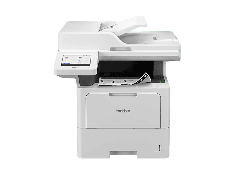 Impresora láser - Brother MFC-L6710DW, Multifunción, Monocromo, Doble Cara, 50 ppm, Pantalla táctil de 12.7 cm