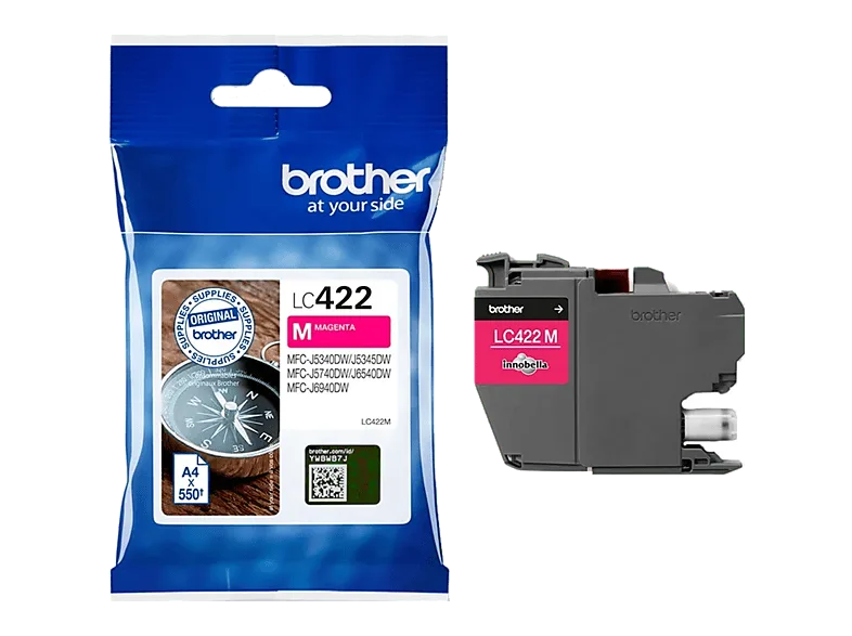 Cartucho de tinta - Brother LC-422M, 550 páginas, Magenta