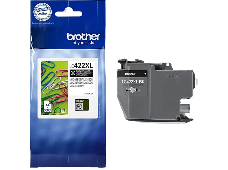 Cartucho de tinta - Brother LC422XL, 57.5 ml, 3.000 pág, Negro