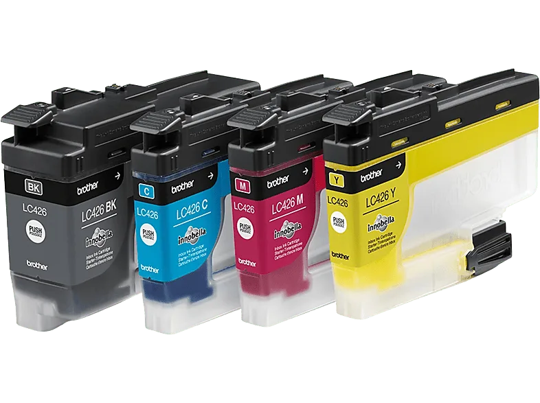 Cartucho de tinta - Brother LC426VAL, Negro, Amarillo, Cian, Magenta, Pack 4 unidades