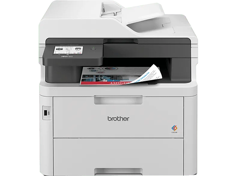 Impresora multifunción láser - Brother MFCL3760CDW, Impresión doble cara, Color, WiFi, Fax, Gris
