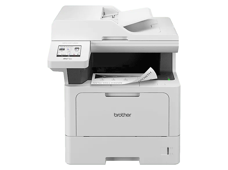 Impresora multifunción láser - Brother MFC-L5710DW, Monocromo, Red cableada y WiFi, Blanco