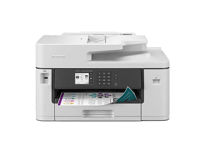 Impresora multifunción tinta - Brother MFCJ5340DWE, Impresión doble cara, Color, WiFi, Formato A3, Fax, Blanco