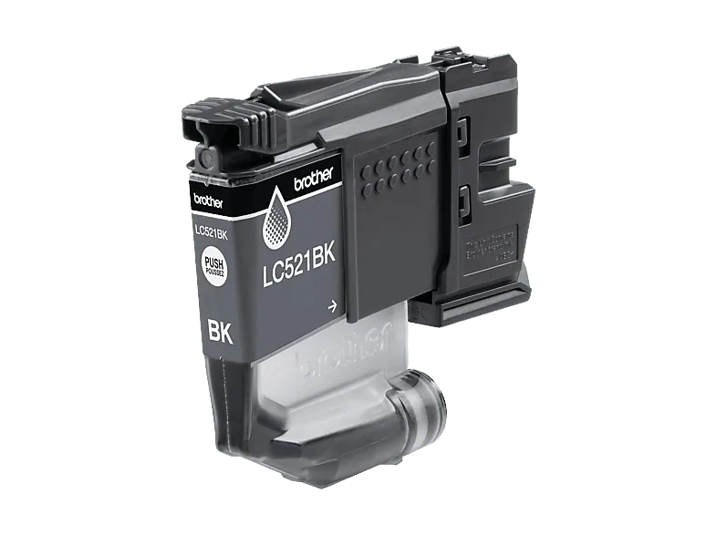 Cartucho de tinta - Brother LC521BK, 500 páginas Impresión, Negro