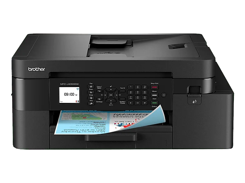 Impresora multifunción tinta - Brother MFC-J4350DW, Impresión doble cara, a Color, Wi-Fi 5 GHz o USB, 20 ppm, Negro (imagen 1 de 3)
