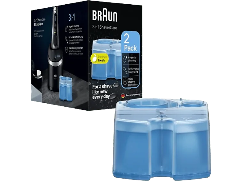 Accesorio afeitadora - Braun cartuchos de limpieza ShaverCare 3 en 1 para SmartCare Center, 2 unidades