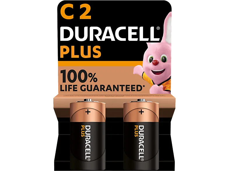Pilas - Duracell Plus C, 2 unidades, 1.5 V LR14 MN1400, Tipo C