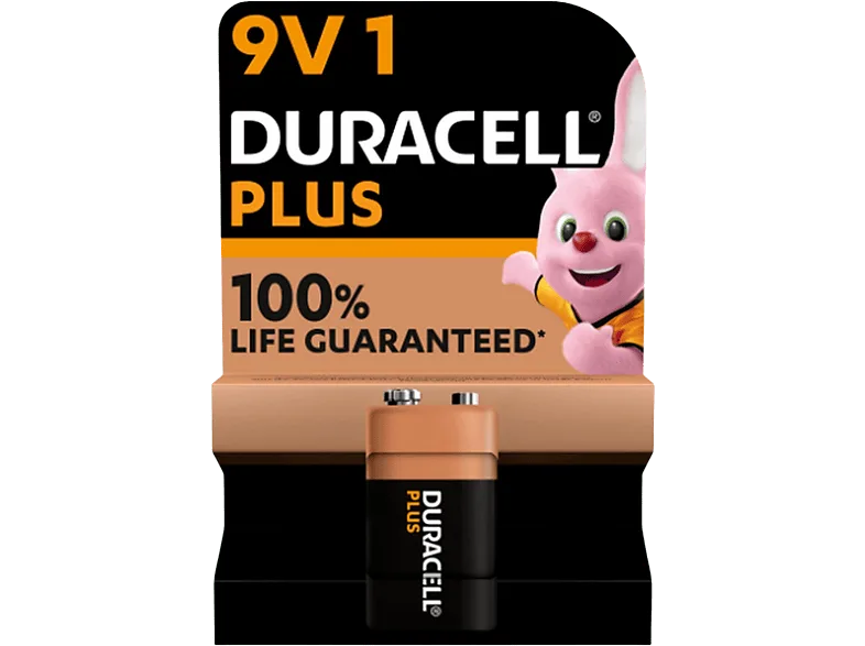 Pilas - Duracell Plus 9V, 1 Unidad, Negro (imagen 1 de 3)