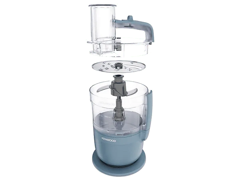 Robot de cocina - Kenwood FDP23.140GY, 900 W, 1.3 l, 1 Velocidad + Pulso, Ultracompacto, Cuchilla Acero Inoxidable, Azul