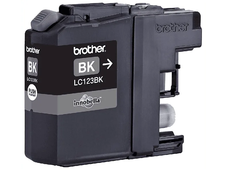 Cartucho de tinta - Brother LC123BK, Negro, 600 páginas, Alto rendimiento