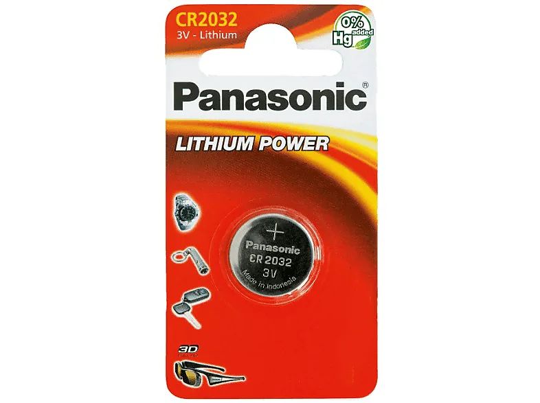 Pilas - Panasonic CR2032L/1BP, Litio, 3V
