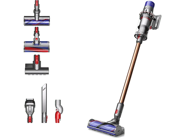 Aspirador escoba - Dyson Cyclone V10™ Absolute, Potencia succión 150 AW, Sin cable, Tecnología ciclónica, 60 min, Níquel