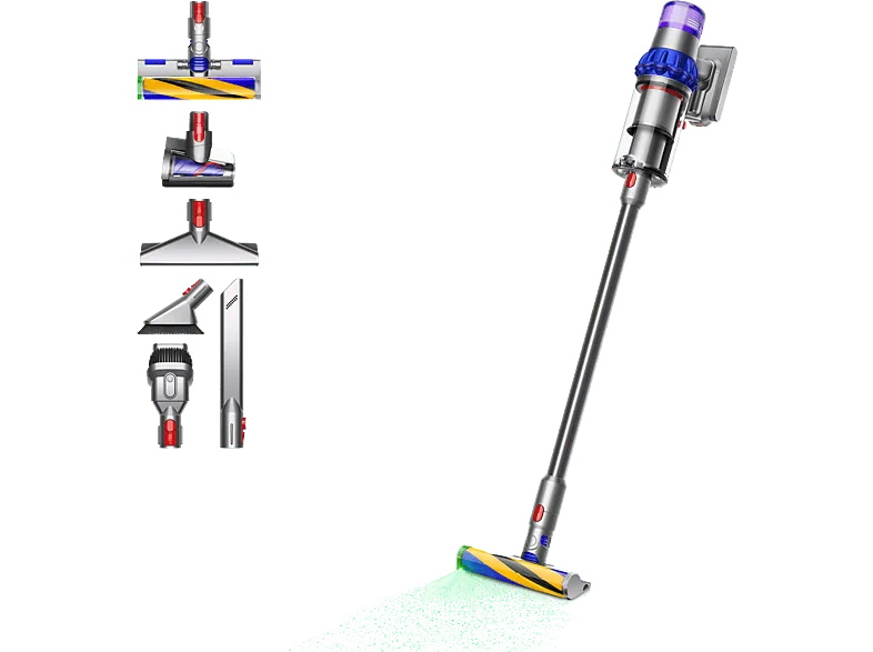 Aspirador escoba - Dyson v15 Detect™ Fluffy, Potencia automática 240, Accesorio para Colchones y Tapicería, 60 min, Cepillo FluffyOptic, Níquel