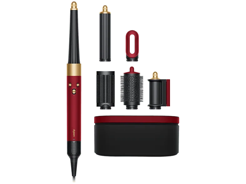 Moldeador - Dyson Airwrap i.d.™, Bluetooth®, Tecnología iónica, 3 Velocidades, Red Velvet/Gold