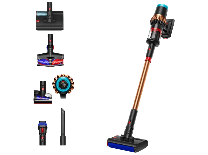 Aspirador escoba - Dyson V16 Piston Animal Submarine™, Friegasuelos, 3en1, Potencia succión 315 AW, Autonomía 70 min, Black/Cooper