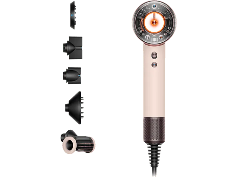 Secador - Dyson Supersonic Nural™, 5 Accesorios inteligentes, 4 Niveles temp precisos, Ceramic Pink/ Rose Gold