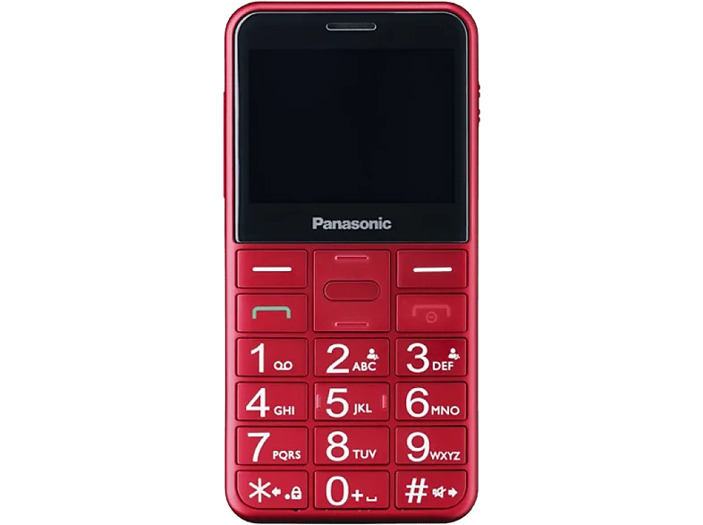 Teléfono - Panasonic KX-TU155, Con Botones Físicos, 2.4", TFT LCD, Bluetooth, Linterna LED, Rojo