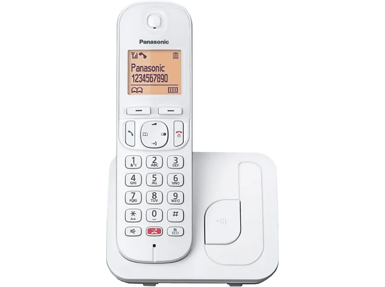 Teléfono - Panasonic KX-TGC250SP, Inalámbrico, 1.6", 50 contactos, Bloqueo llamada, Manos libres, Modo ECO, Hasta 18h, Blanco