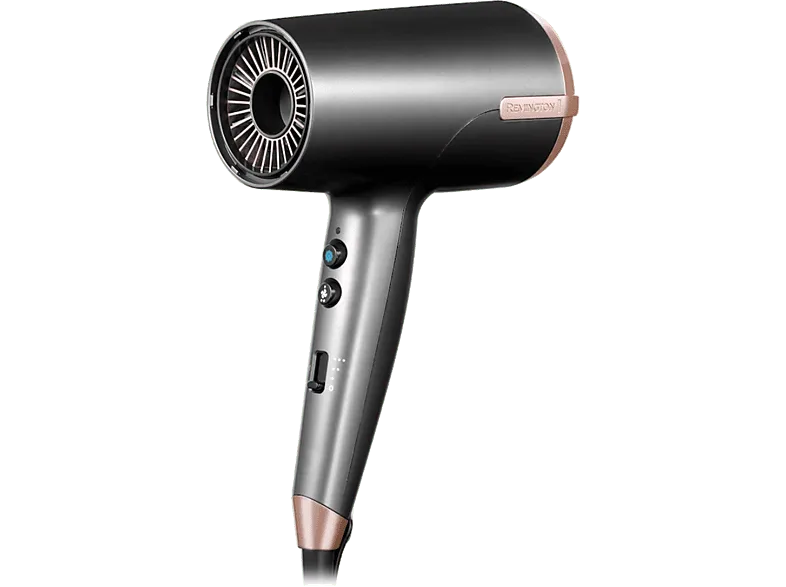 Secador - Remington D6077, 2000 W, 8 velocidades y ajustes de calor, Sensor Thermacare, Difusor incluido, Oro (imagen 1 de 3)