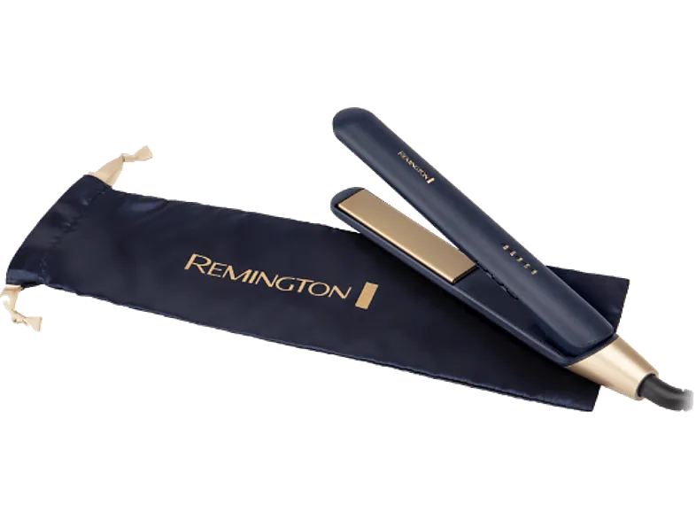 Plancha de pelo - Remington S5805, Cerámica Avanzada, Calentamiento ultrarrápido, 150-230 °C, Azul Marino