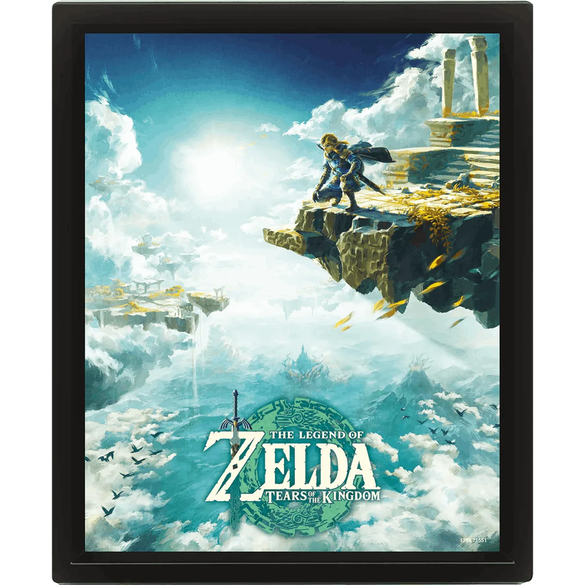 Póster 3D - Pyramid The Legend Of Zelda: Tears Kingdom (Hyrule Skies), Lenticular, 20x26 cm, Enmarcado