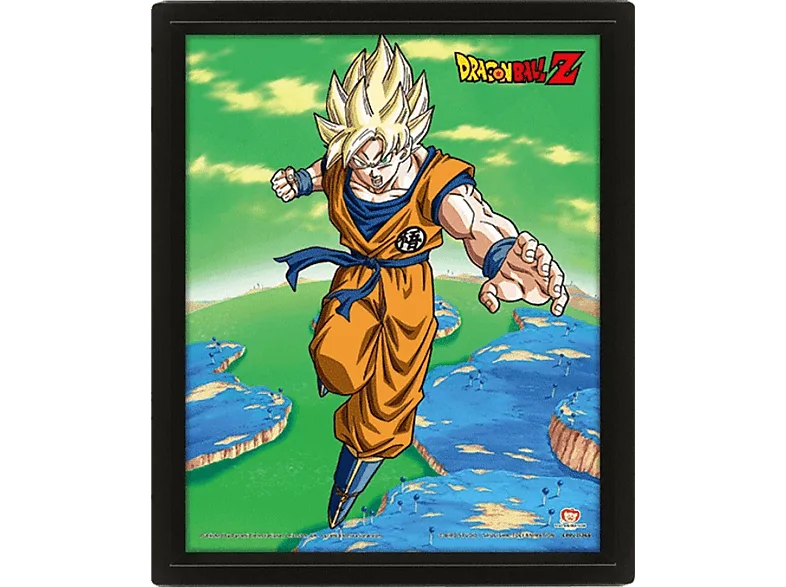 Póster 3D - Sherwood Dragon Ball Z Super Saiyan Transformation, 28.5 cm x 23.5