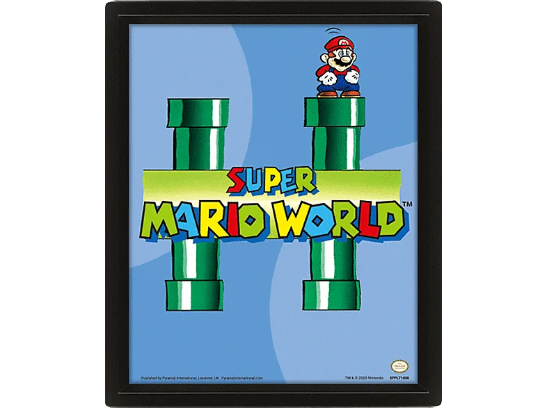 Póster 3D - Sherwood Super Mario World Tuberías, Enmarcado, Licencia oficial