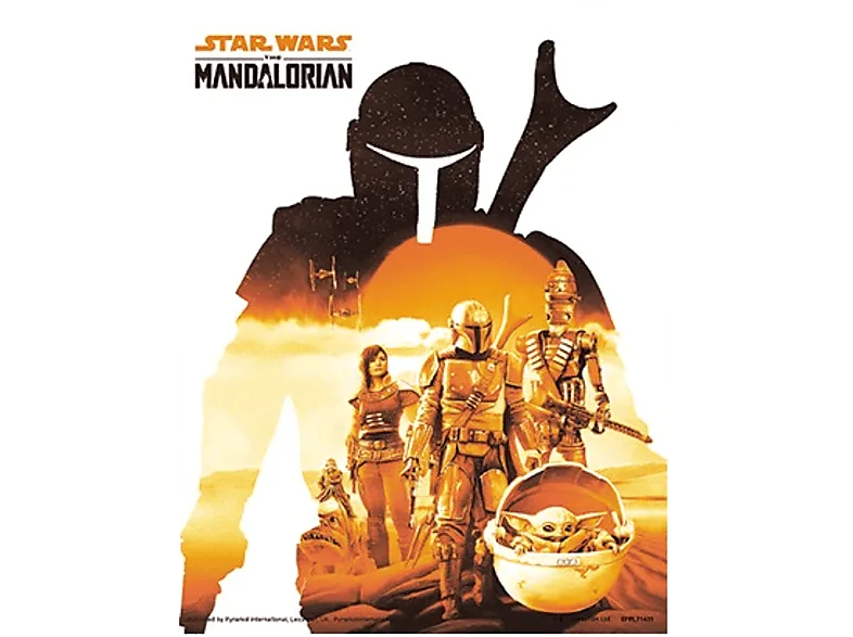 Póster - SHERWOOD Star Wars: The Mandalorian White Sunset, 23.5 x 28.5, Multicolor
