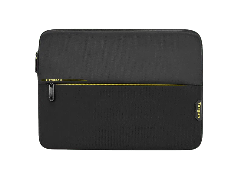 Funda portátil - Targus TSS931GL, Para PC's hasta 14 ", Poliéster/Neopreno, Cierre de Cremallera, Negro/Amarillo