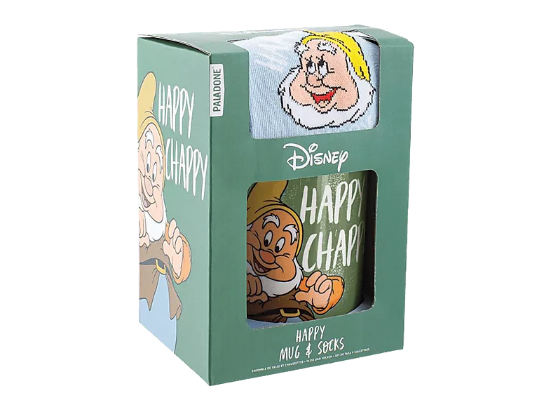 Pack Merchandising - Funko Blancanieves Happy Mug & Socks, Taza y Calcetines, Cerámica, 315 ml